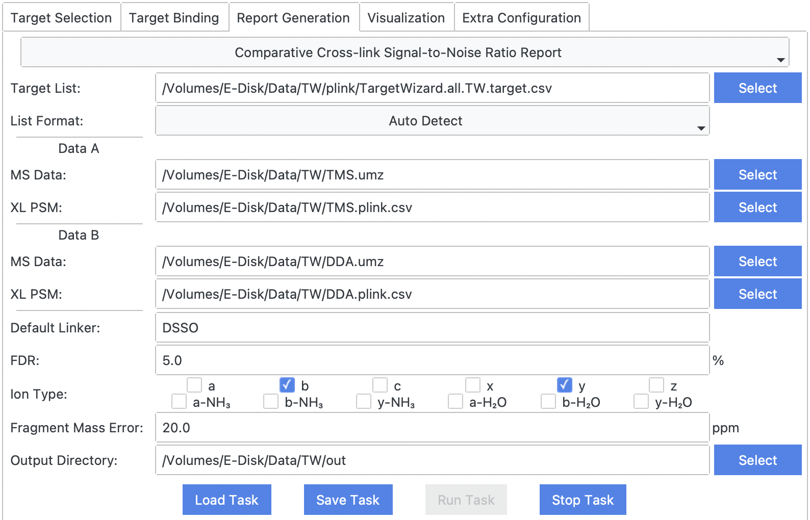 Comparative Signal-to-Noise Ratio Report for Crosslink