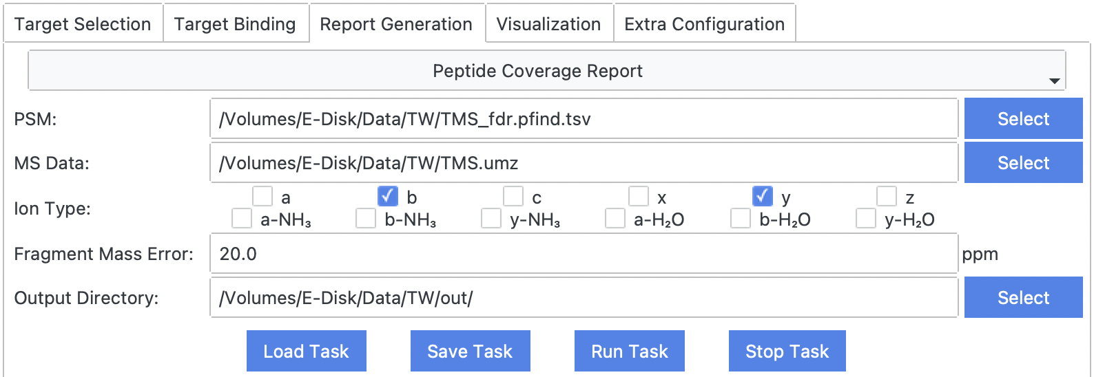 Peptide Coverage Report