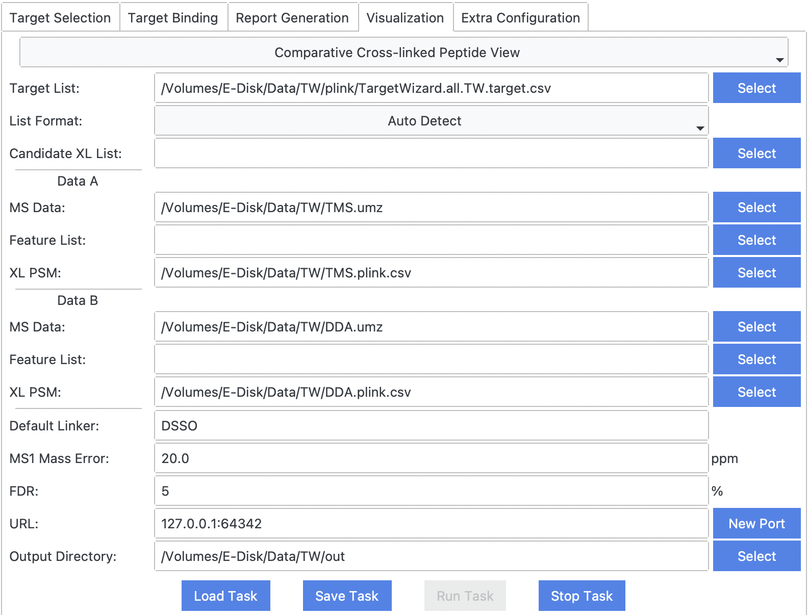 Comparative Target View for Crosslink